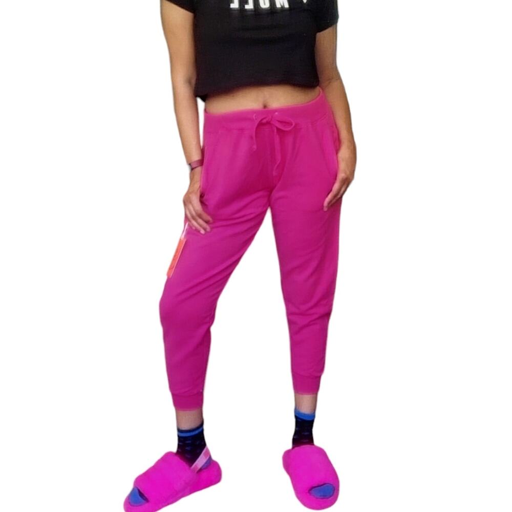 LA DETRESSE Pink Cookies athleisure sweatpants cropped joggers Size Large NEW